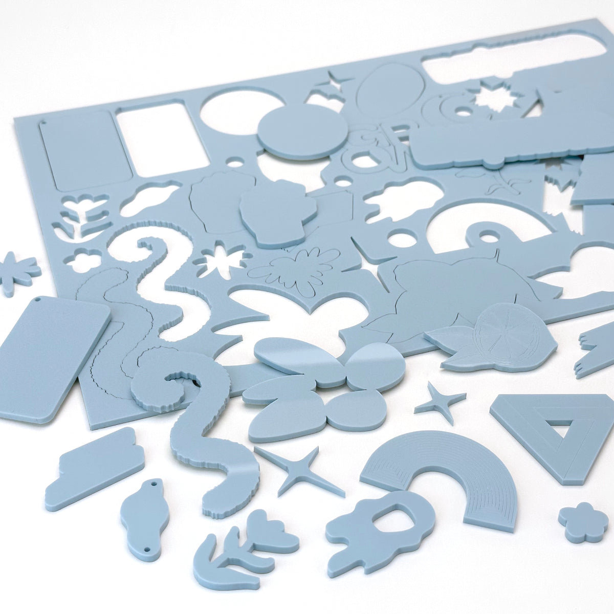 Baby Blue Acrylic with laser cutting only - 600x400mm