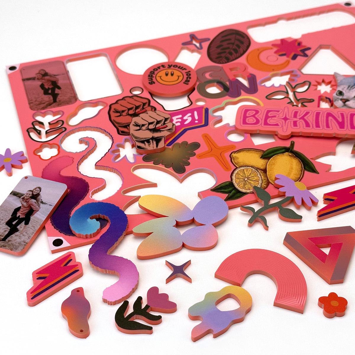 Coral Acrylic with laser cutting & Printing - 600x400mm