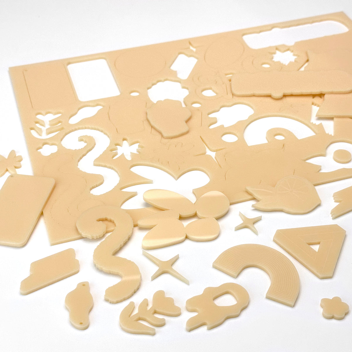 Cream Acrylic with laser cutting only - 600x400mm