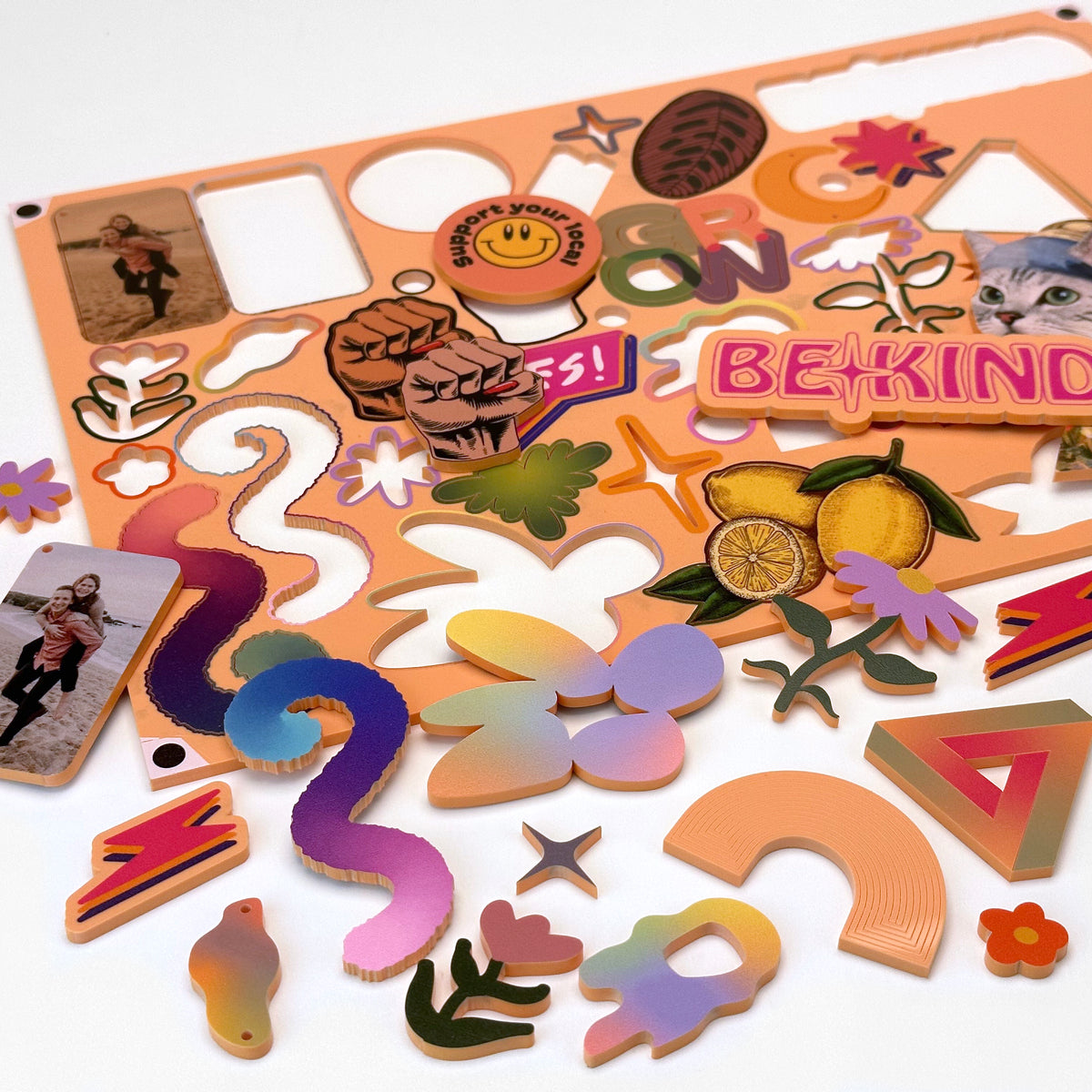 Fizzy Orange Acrylic with laser cutting & Printing - 600x400mm