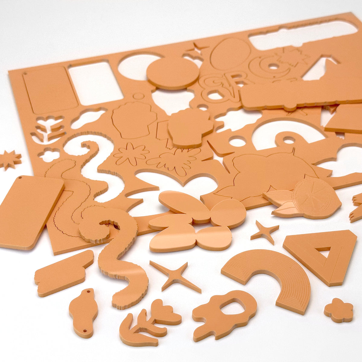 Fizzy Orange Acrylic with laser cutting only - 600x400mm