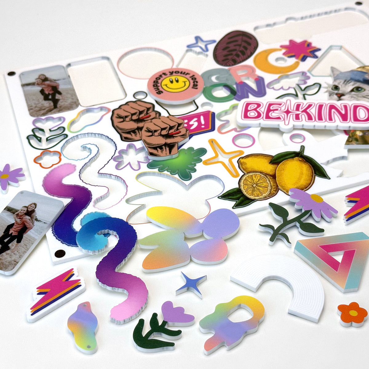 Matte White Acrylic with laser cutting & printing - 300x200mm