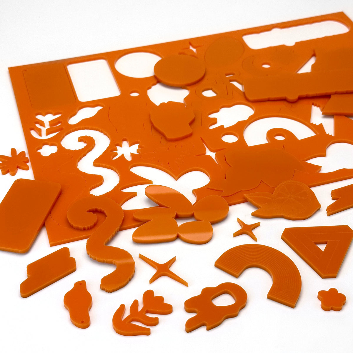 Orange Acrylic with laser cutting only - 300x200mm