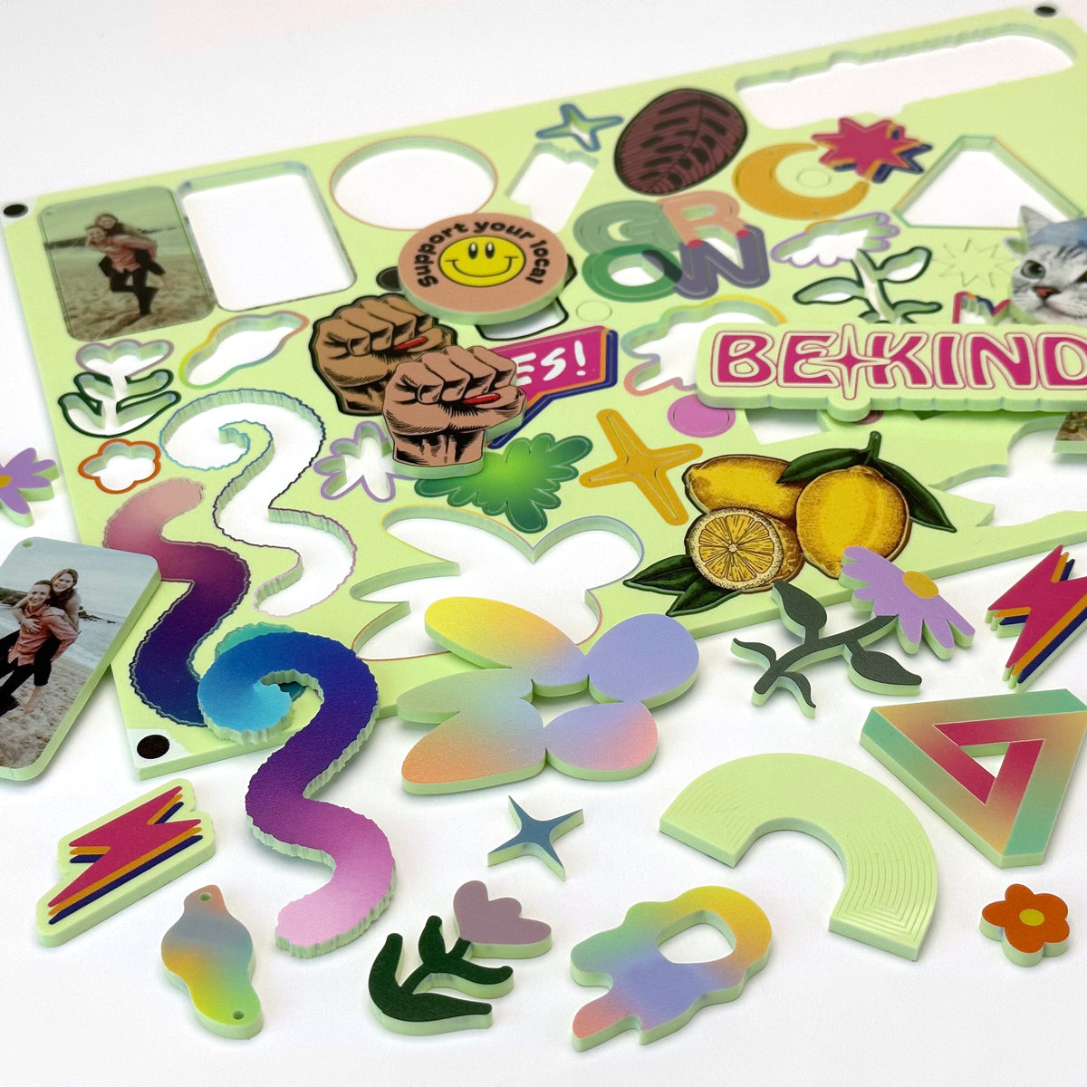 Pistachio Acrylic with laser cutting & Printing - 600x400mm