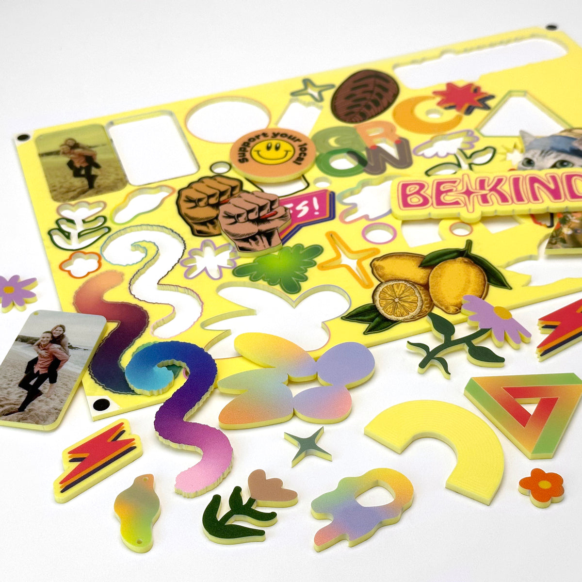 Sherbet lemon Acrylic with laser cutting & Printing - 300x200mm