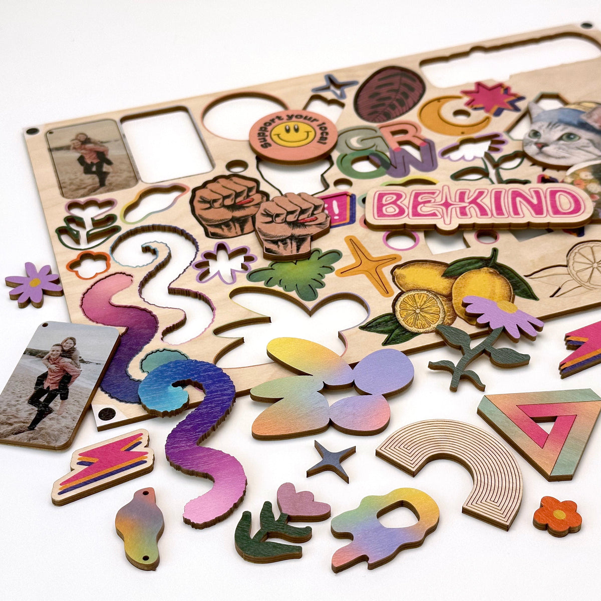 3mm Birch Plywood with laser cutting & double sided printing - 720x470mm