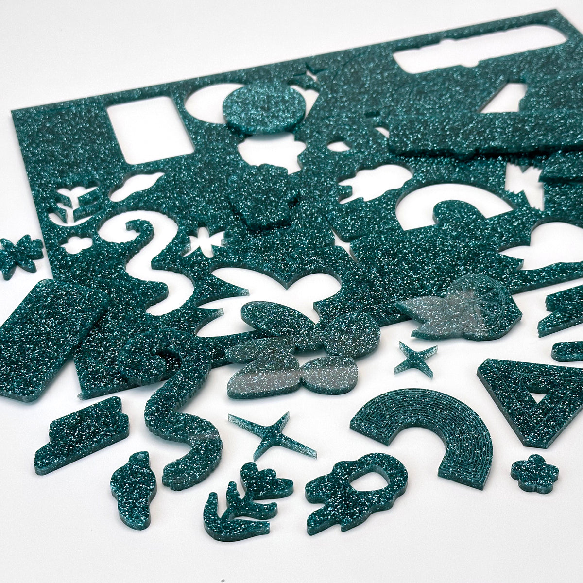 Glitter Green Acrylic with laser cutting only - 600x400mm