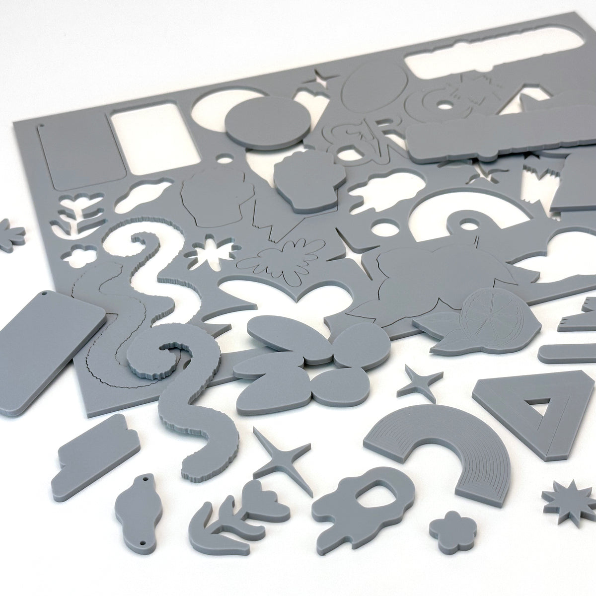 Matte Dusky Blue Acrylic with laser cutting only - 300x200mm