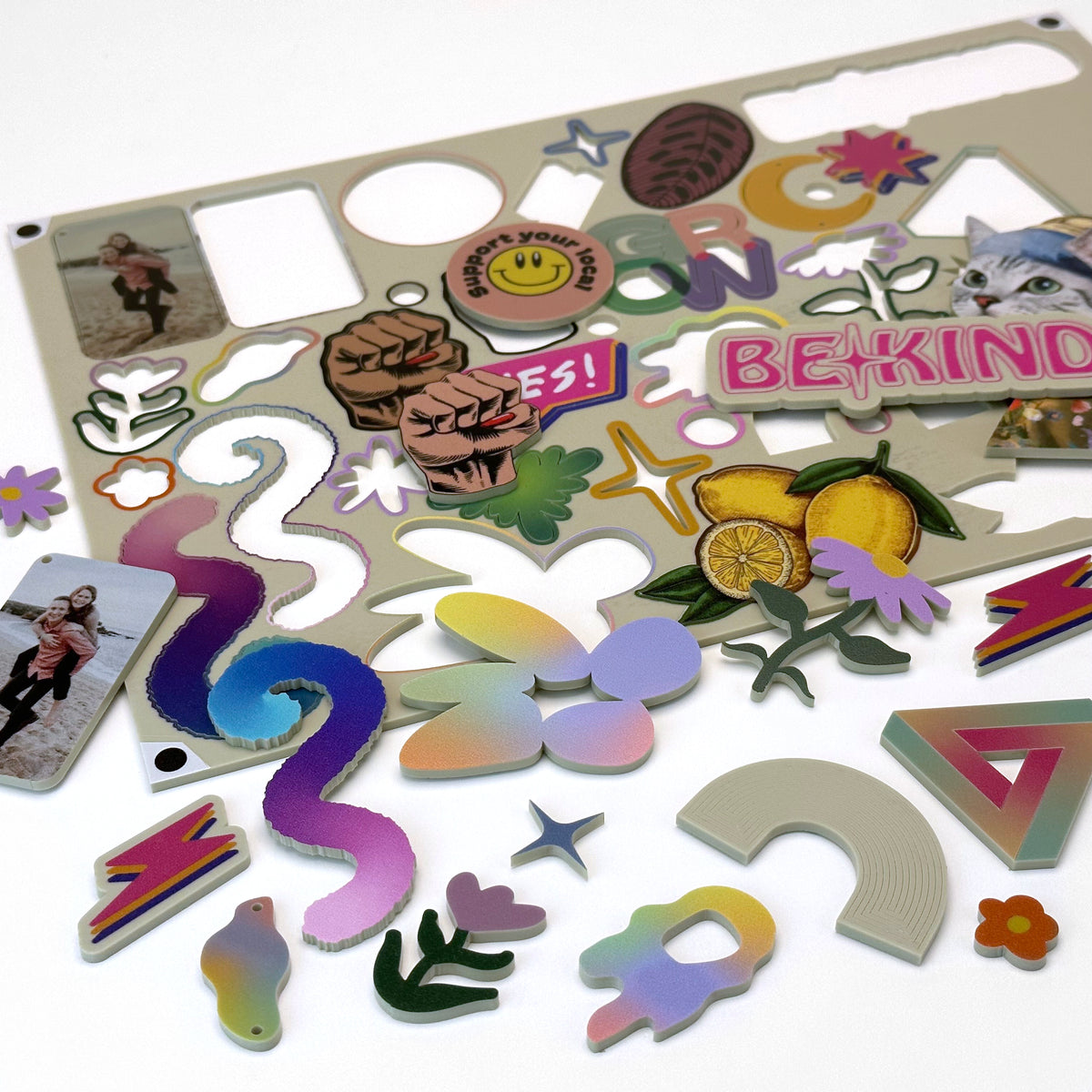 Matte Sage Acrylic with laser cutting & printing - 300x200mm