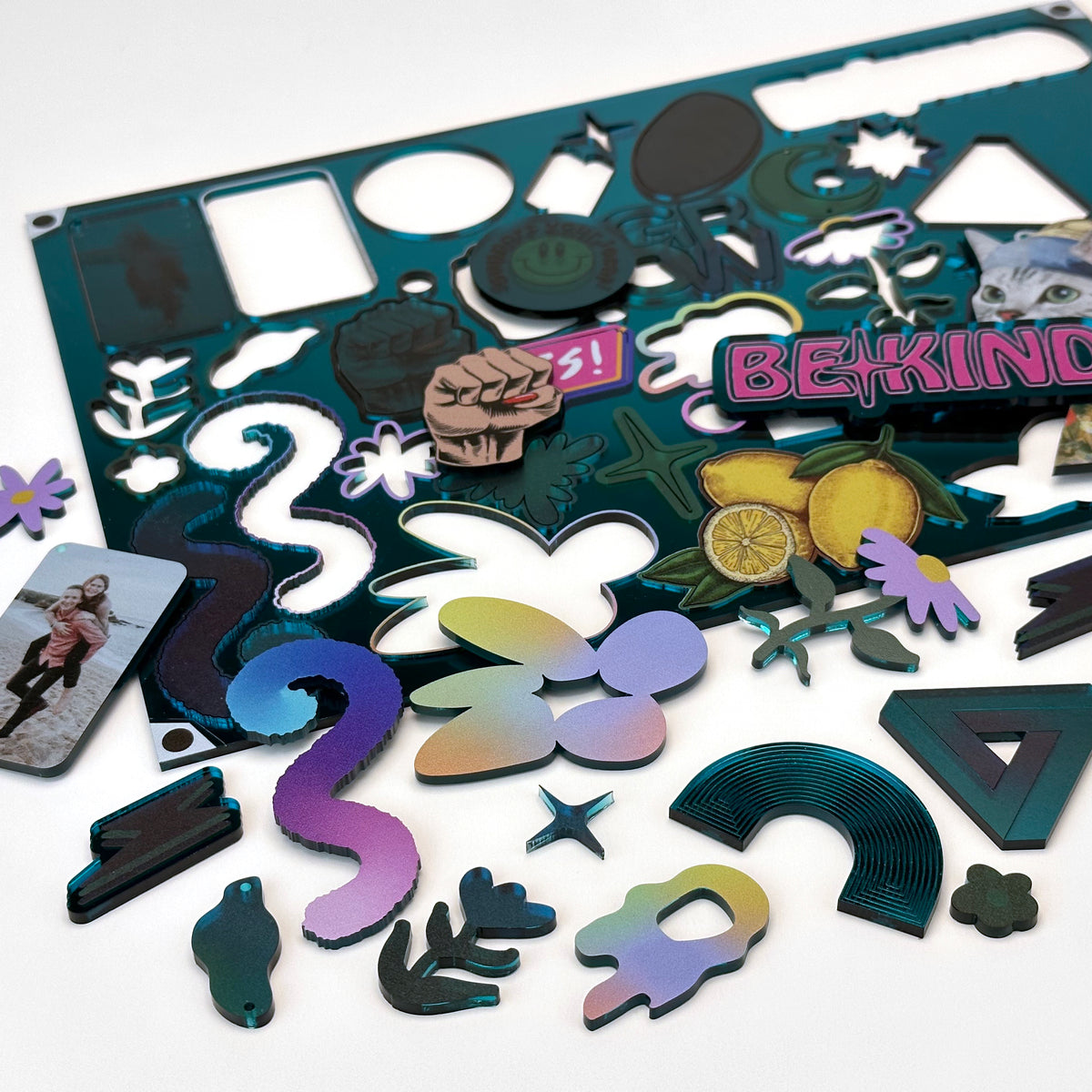 Mirror Jade Acrylic with laser cutting & printing - 300x200mm