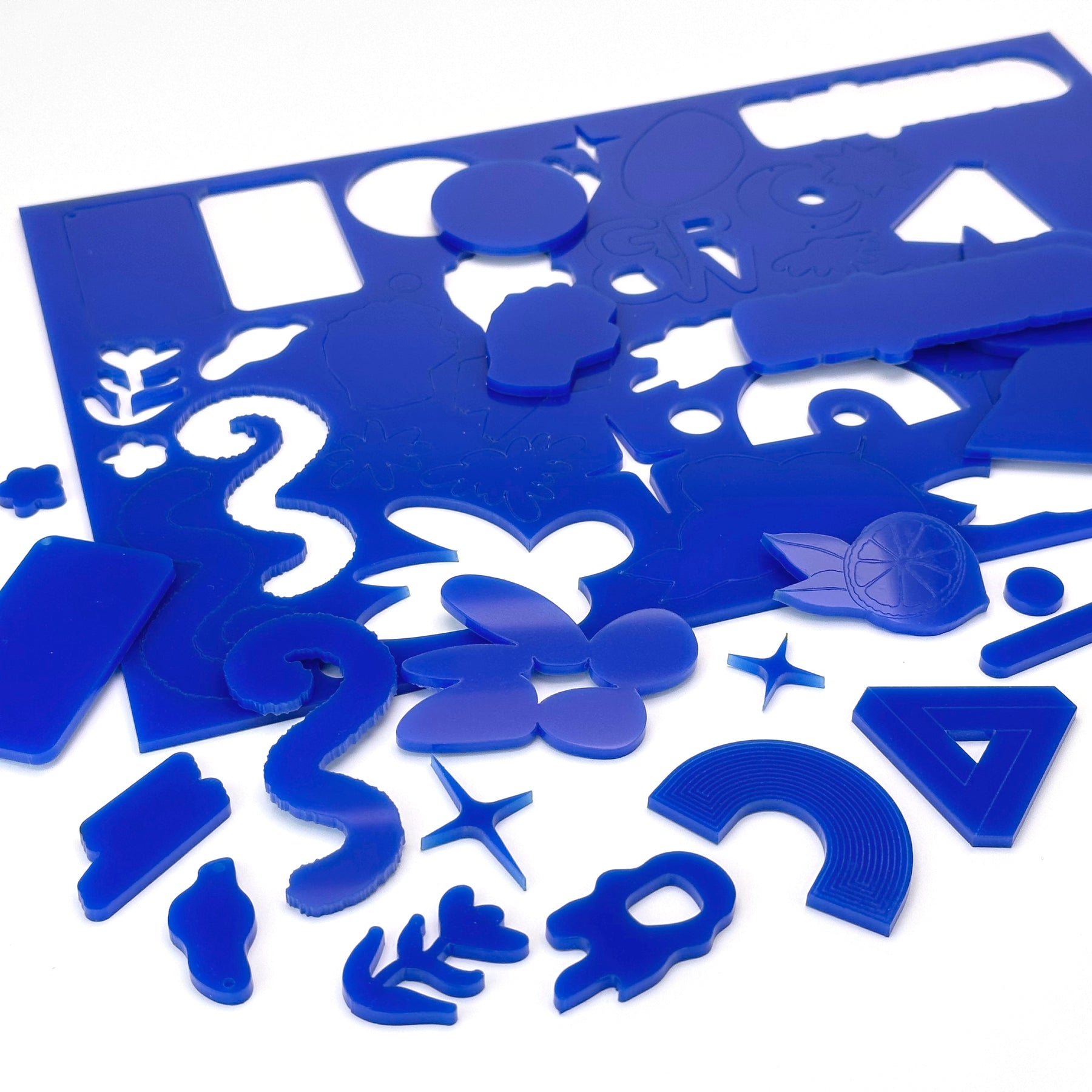 Blue Acrylic with laser cutting only - 300x200mm