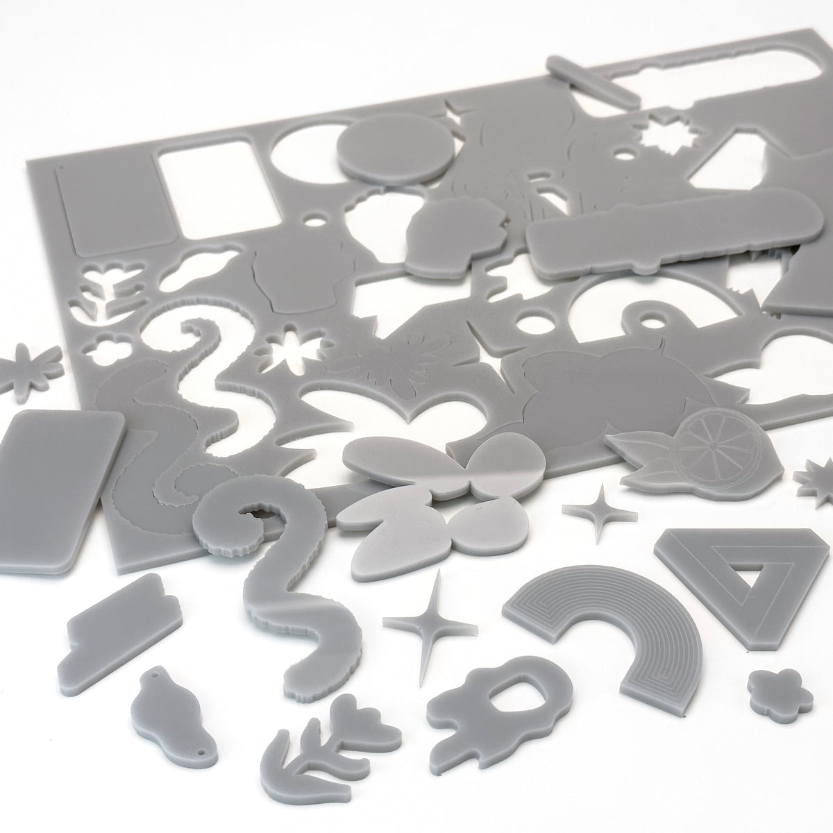 Grey Acrylic with laser cutting only - 300x200mm