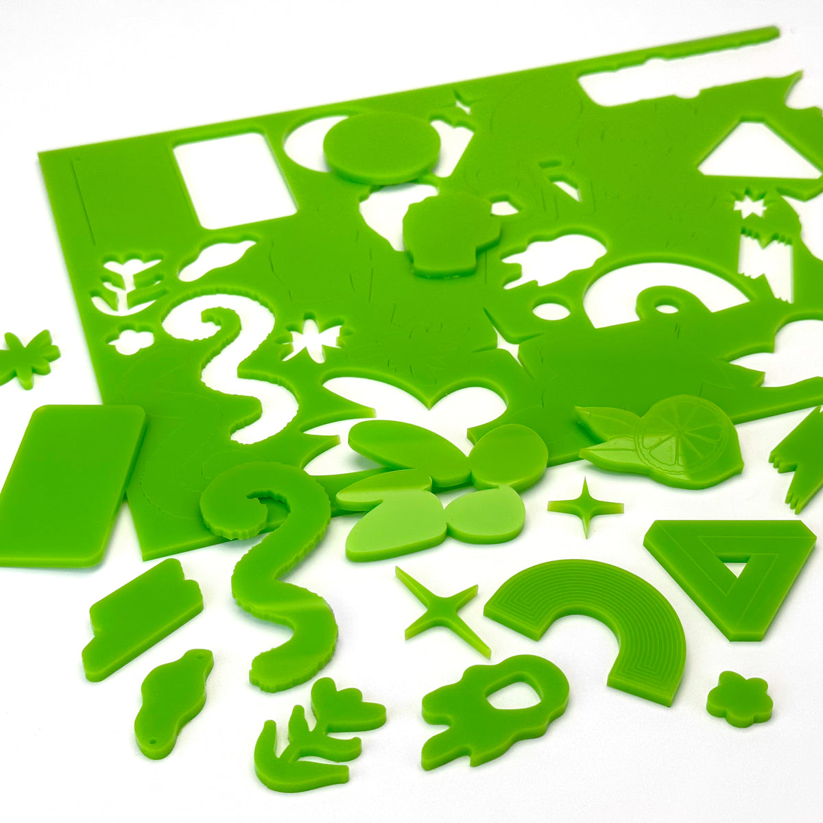 Lime Green Acrylic with laser cutting only - 300x200mm