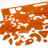 Orange Acrylic with laser cutting only - 600x400mm