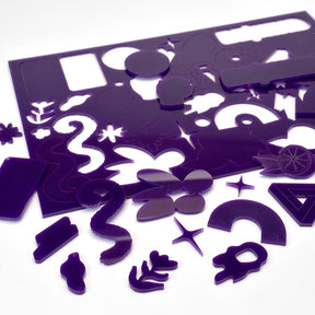 Akryyli, violetti, laserleikkuulla - 300x200mm