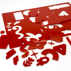 Red Acrylic with laser cutting only - 300x200mm