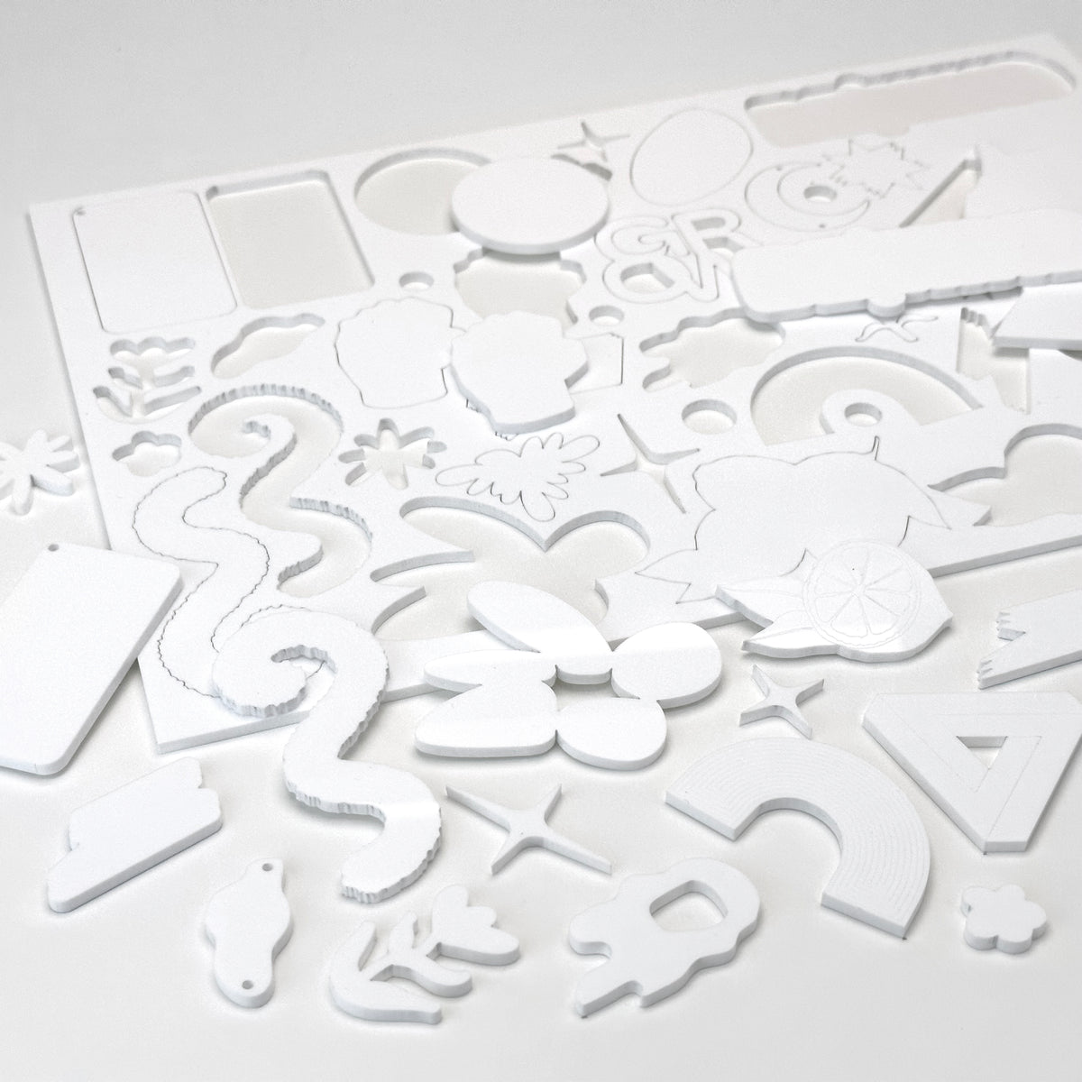White Acrylic with laser cutting only - 300x200mm