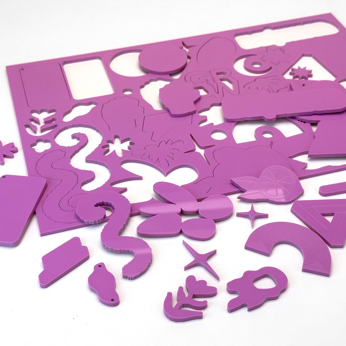 Bubble Gum Pink Acrylic with laser cutting only - 600x400mm