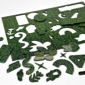 Glitter Forest Green Acrylic with laser cutting only - 600x400mm
