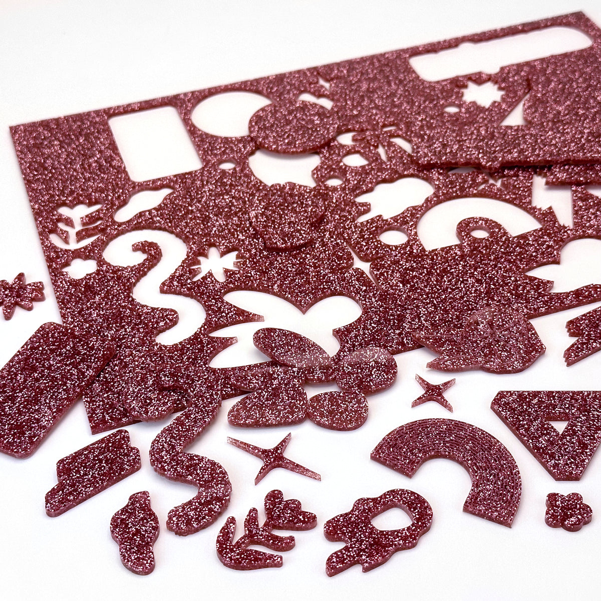 Glitter Pink Acrylic with laser cutting only - 600x400mm