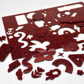 Glitter Red Acrylic with laser cutting only - 300x200mm