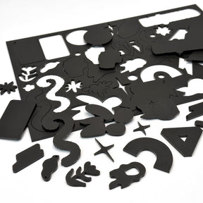 Matte Black Acrylic with laser cutting only - 600x400mm