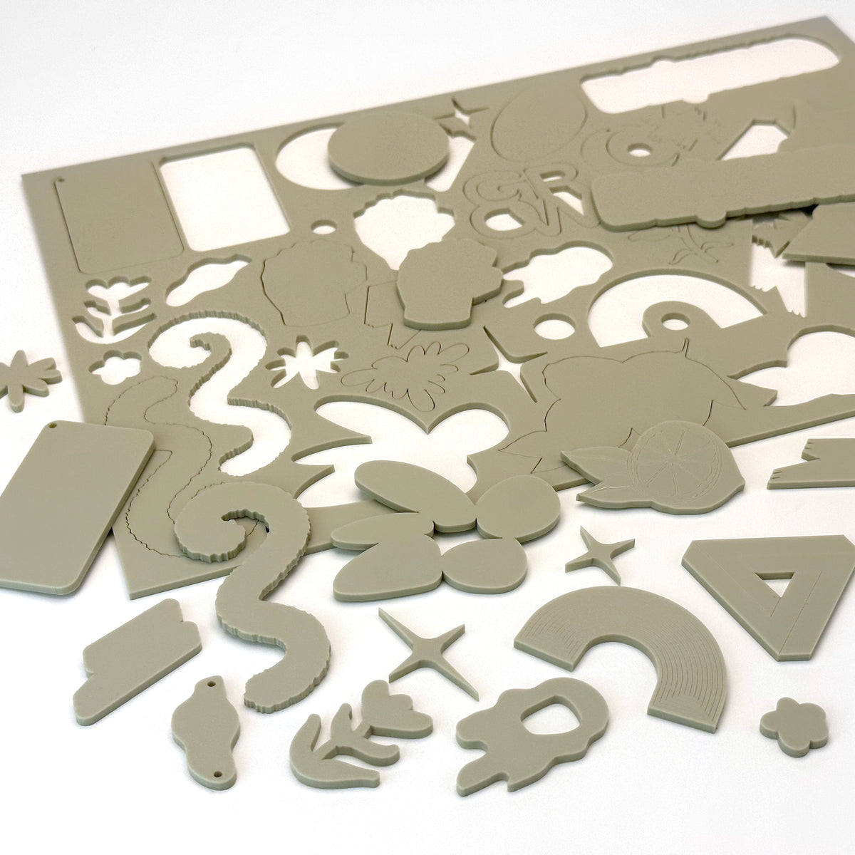 Matte Sage Acrylic with laser cutting only - 600x400mm
