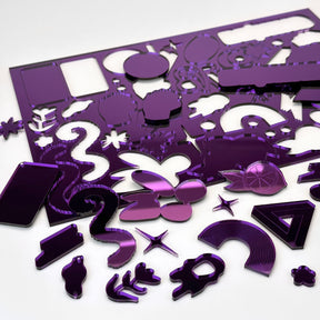 Mirror Purple Acrylic with laser cutting only - 300x200mm