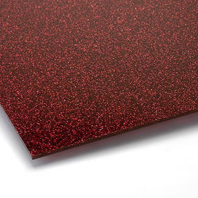 Glitter Red Acrylic with laser cutting & printing - 300x200mm