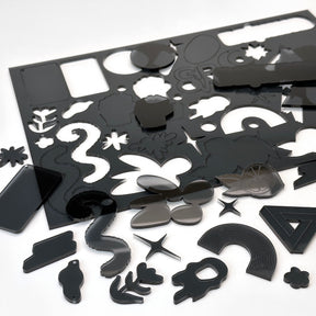 Transparent Black Acrylic with laser cutting only - 600x400mm