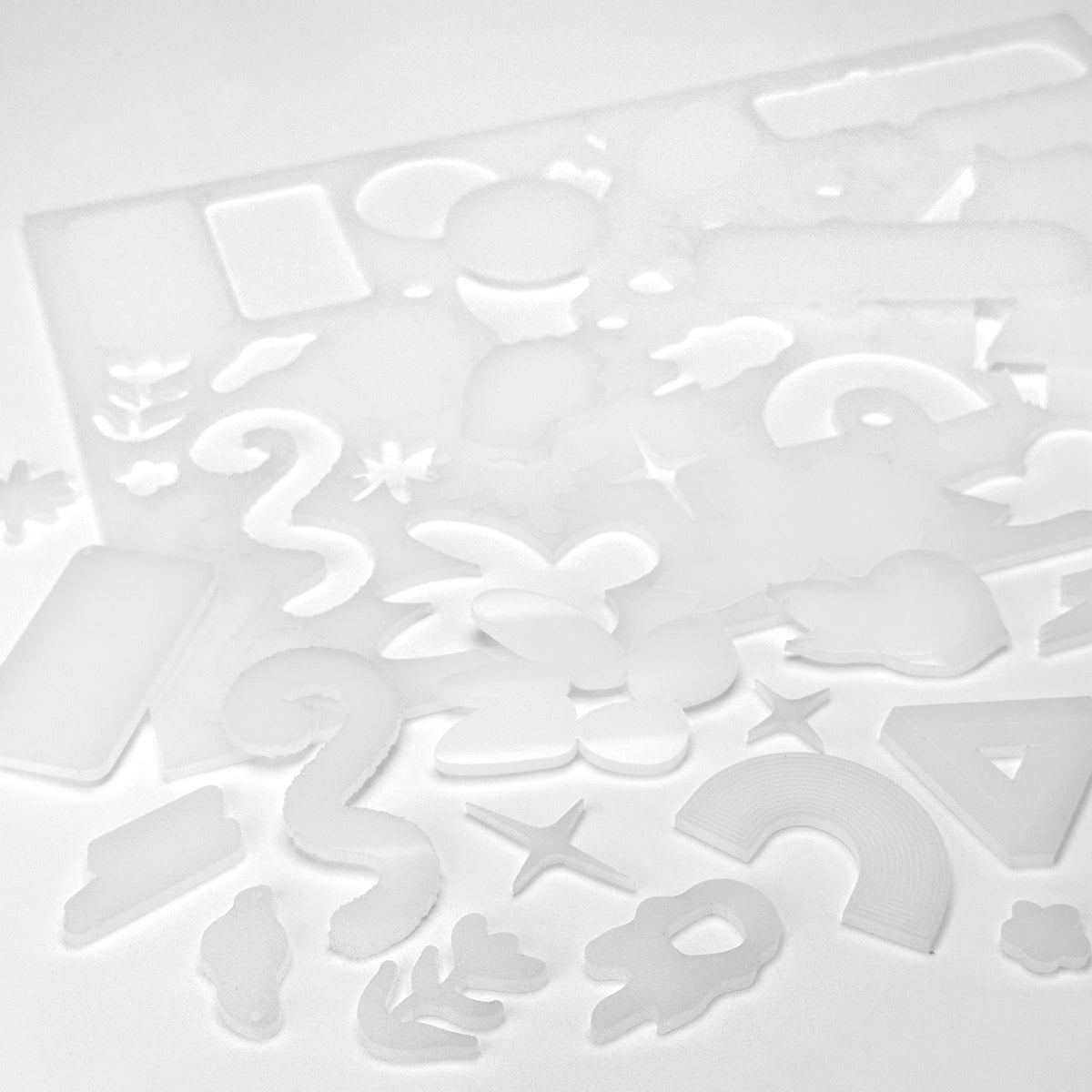 Transparent White Acrylic with laser cutting only - 600x400mm